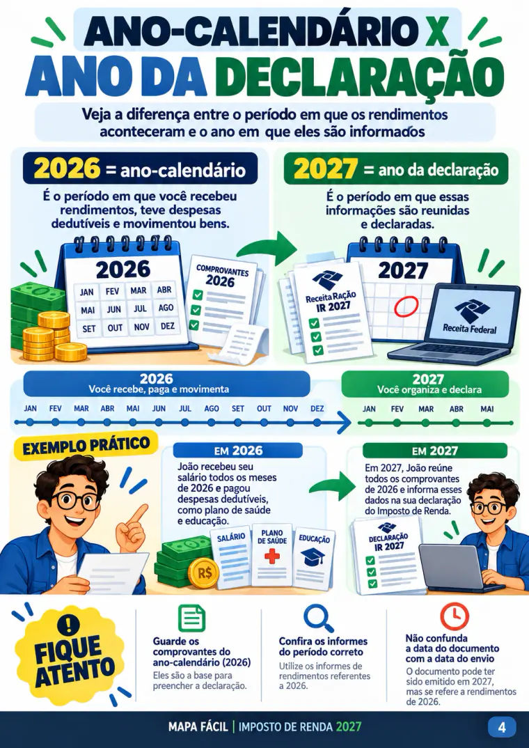 Mapa visual: ano-calendário x ano da declaração